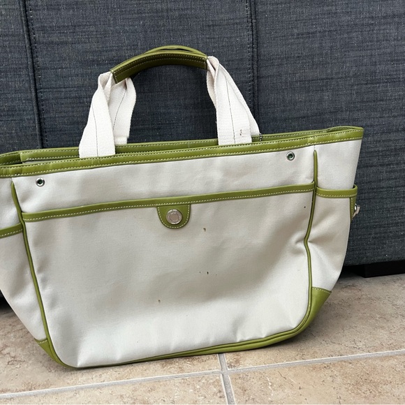 Coach Cream and Green Tote Bag - Picture 2 of 15